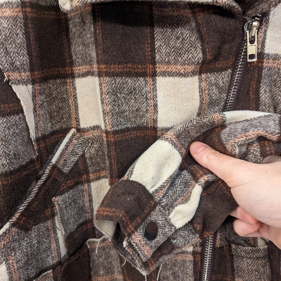 POL Brown Checkered Moto Jacket Sz Medium - Picture 6 of 9